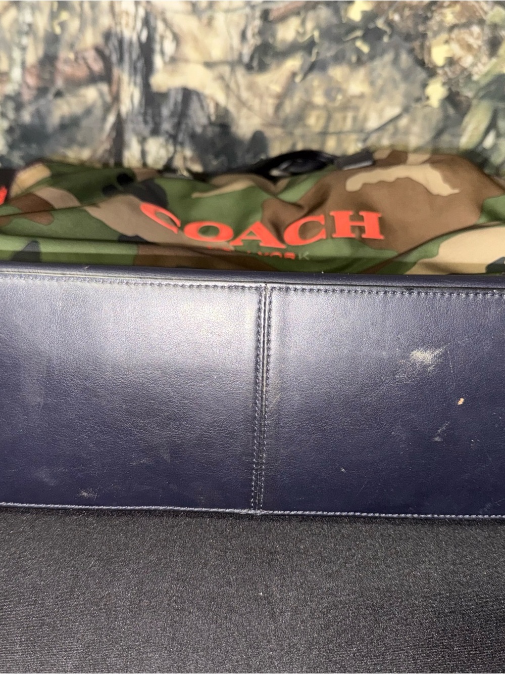 Coach Camouflage Canvas Tote Bag with Orange Logo - Picture 8 of 8